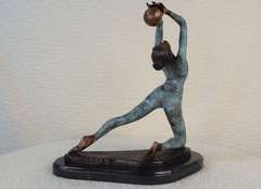 16inc Bronze Statue Art Deco Gymnast Sculpture Lim