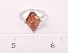 Orange Gemstone Ring in Sterling Silver