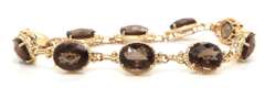 Wonderful Smokey Quartz Yellow Gold Bracelet