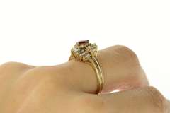 14K Yellow Gold Ctw Ruby Diamond Bridal Set Engagement Ring