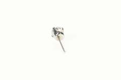 14K White Gold Classic Solitaire Round CZ Single Stud Earring