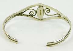 Vintage Sterling Mother of Pearl Cuff Bracelet