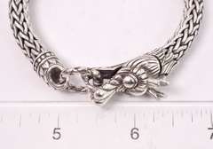 Lovely French Made, Impressive Dragon Head Bracelet in Sterling Silver