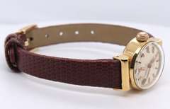 Vintage Omega Ladymatic 18kt Browm Leather Strap Watch
