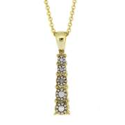 18k Gold Over Silver Graduating Diamond Accent Journey Pendant
