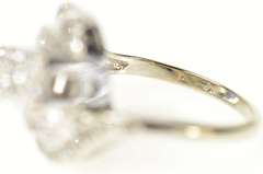 14K White Gold 0.66 Ctw Retro Diamond Bypass Engagement Ring