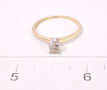 Brilliant 0.48CTS Solitaire Diamond Ring in 14K Yellow Gold