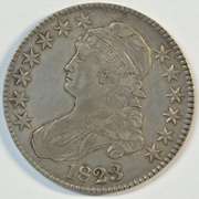 Scarce original 1823 Capped Bust Half Dollar in XF/AU (O-105)