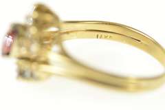 14K Yellow Gold Ctw Ruby Diamond Bridal Set Engagement Ring