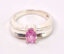 Pink Gemstone Ring in Sterling Silver