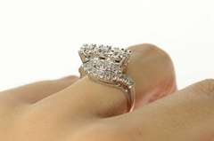 14K White Gold 0.66 Ctw Retro Diamond Bypass Engagement Ring