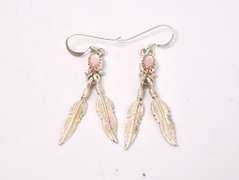 Native American Style Moonstone Earrings in Sterling Silver