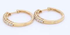Dazzling Yellow Gold Diamond Hoop Earrings