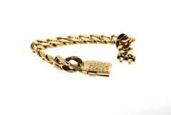Beautiful Oriental Theme 14k Gold Handmade Curb Chain Bracelet