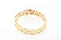 Patterned 14k Gold Handmade Italian Bangle Bracelet
