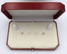 Lot of 2 Yellow Gold Pink and White Pearl Stud Earrings