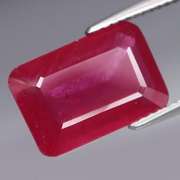 Blood red 6.16ct emerald cut Ruby
