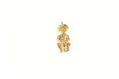 Gold Plated 3D Bongo Seated Drum Player Musician Charm/Pendant