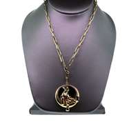 Penetrating Handmade Italian 14k Gold Panther Necklace