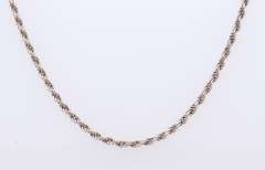 Vintage Sterling Silver Rope Chain Necklace