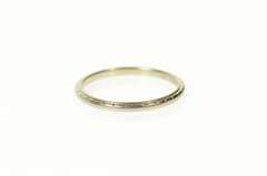 18K White Gold Art Deco Etched Pattern 1.9mm Wedding Band Ring