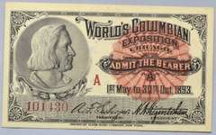 1893 Columbian Exposition Admission Ticket