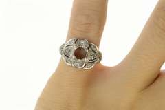 14K White Gold 0.30Ctw Art Deco Diamond Engagement Setting Ring