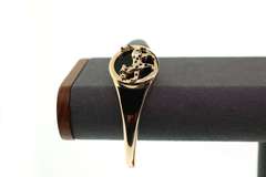 BRAND NEW! Stalking Panther 14k Gold and Onyx Handmade Italian Bangle Bracelet