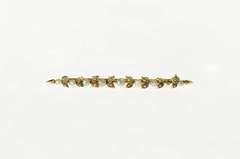 14K Yellow Gold Victorian Seed Pearl Ornate Vine Bar Pin/Brooch
