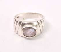 Pink Quartz Ring in Sterling Silver