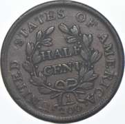 1804 Draped Bust Half Cent - Spike Chin - CUD OBV