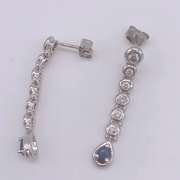 14kt Gold, Blue Sapphire & Diamond Earrings