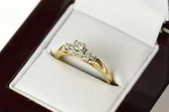 14K Yellow Gold Classic Diamond Petite Trellis Engagement Ring