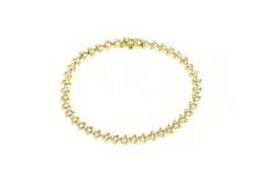 14K Yellow Gold Triangle Link Classic CZ Statement Tennis Bracelet