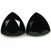Diamond black 4.26ct trillion cut Onyx pair