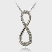 Sterling Silver Diamond Accent Infinity Pendant