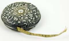Antique Sterling Repousse Tape Measure