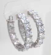 Sterling Silver Cubic Zirconia Hoop Earrings