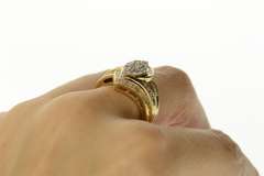 14K Yellow Gold 0.77 Ctw Diamond Encrusted Cluster Statement Ring