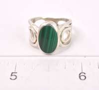 Malachite Ring in Sterling Silver
