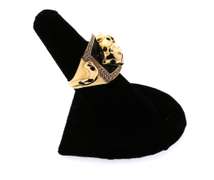 Aggressive Handmade Italian 14k Gold Panther Signet Ring