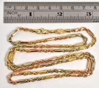 Stylish Tri-Color Figarope Necklace