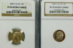 2 U.S. Dimes, Graded