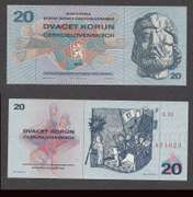 20 1970 Czechoslovak Korun Bank Note