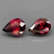 Cherry red 2.17ct matched Rhodolite Garnet pair