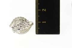 14K White Gold 0.66 Ctw Retro Diamond Bypass Engagement Ring