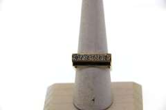 Massive 14k Gold Square Ring with Channel Set Diamonds