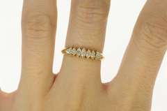 14K Yellow Gold 0.51 Ctw Marquise Diamond Wedding Band Ring