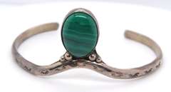 Sterling Silver Malachite Bangle