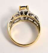 Modern 18k Filigree Sapphire Ring